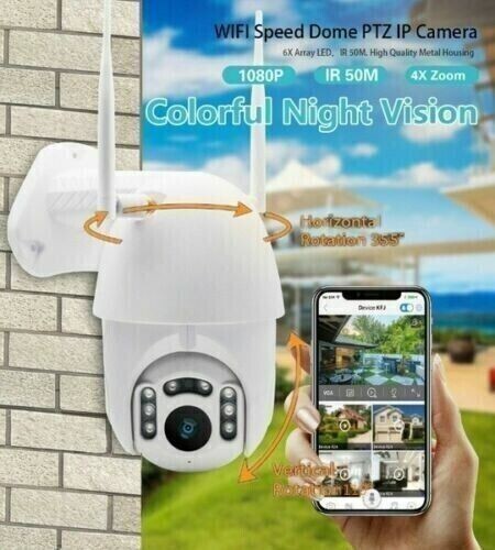 TELECAMERA VIDEOSORVEGLIANZA PTZ IP CAM WIFI DOME ESTERNO SPEED ZOOM