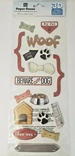 Paper House Productions CUTE DOG 3D Chipboard Stickers - 17 pcs