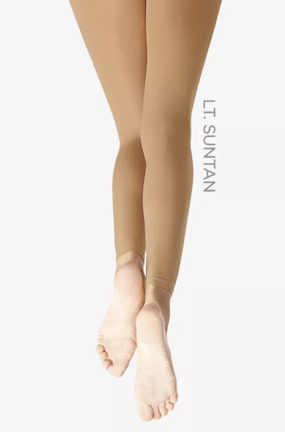 capezio dance tights adult footless tights light suntan adult small