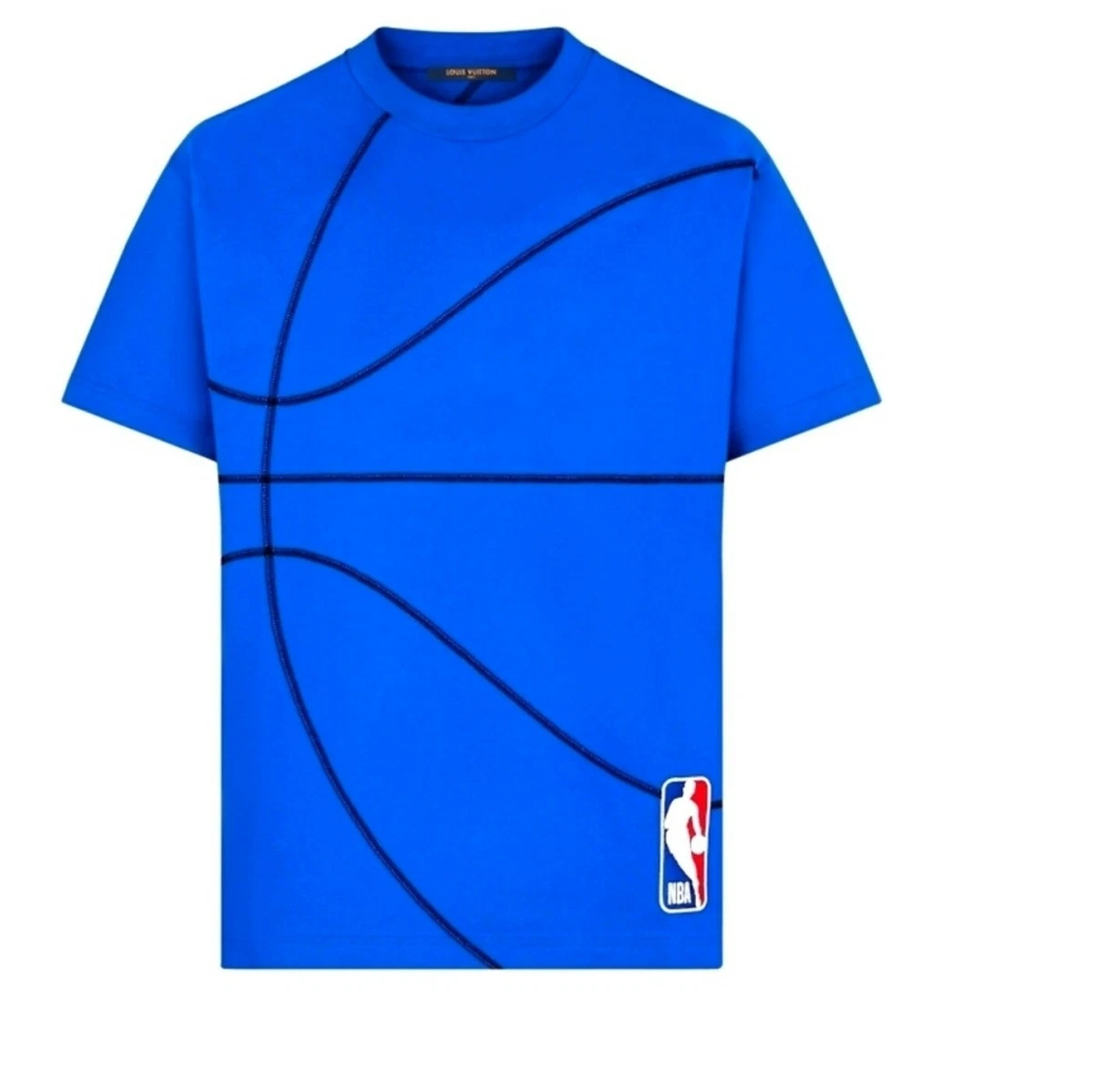 Louis Vuitton NBA Basketball Embroidered White T-shirt