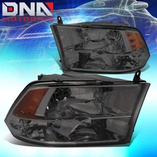 FOR 09-18 RAM DS DJ D2 SMOKED HOUSING AMBER CORNER SIGNAL BUMPER+QUAD HEADLIGHT
