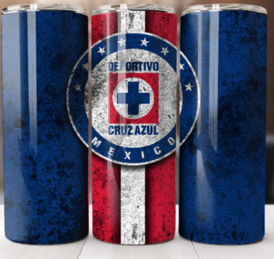 Cruz Azul Tumbler 20 oz Skinny Cup Mug Stainless Steel
