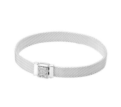 New 925 Sterling Silver Reflexions Sparkling Clasp Charm Bracelet 2024
