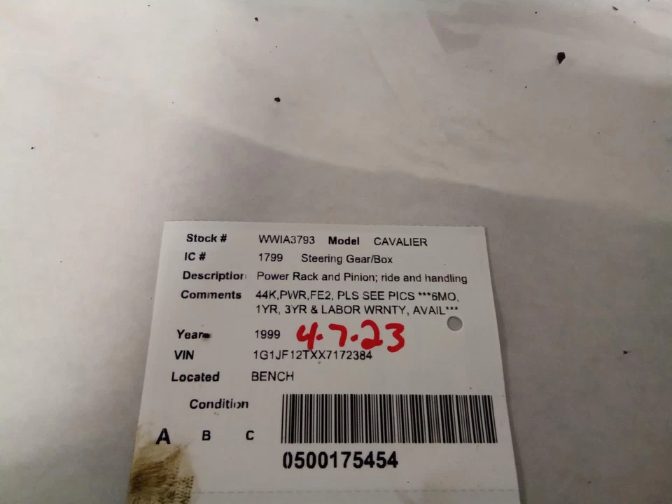 Used Rack and Pinion Assembly fits: 1999 Chevrolet Cavalier Power Rack and Pinio Foto 4 de 4