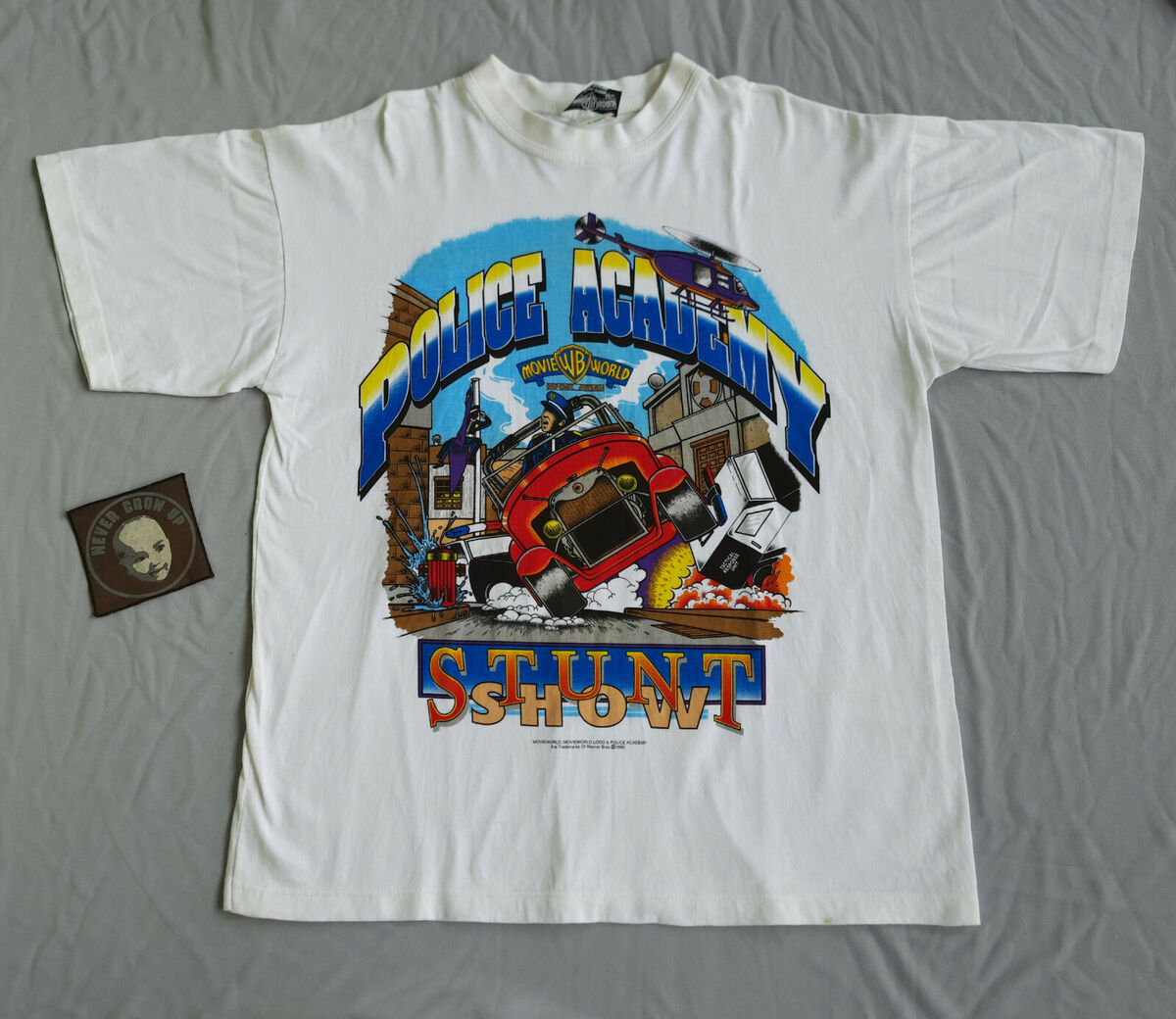 POLICE ACADEMY STUNT SHOW Vintage 90s T-Shirt Movie World POLICE ACADEMY STUNT SHOW Vintage 90s T-Shirt Movie World