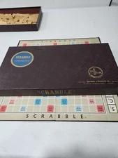 Vintage 1948 1953 Scrabble Crossword Board Game Selchow & Righter Wood Pieces