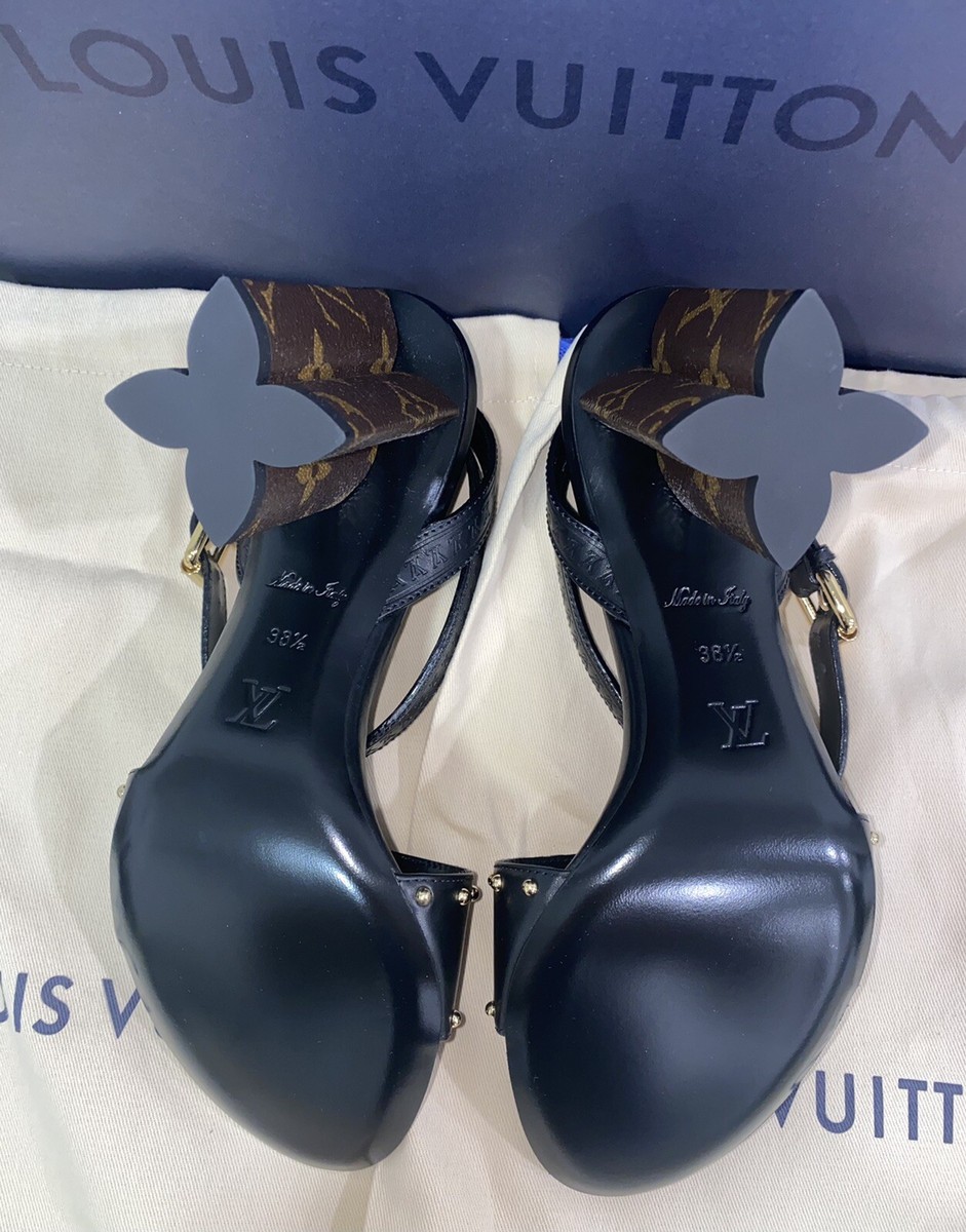 LOUIS VUITTON SILHOUETTE SANDAL in BLACK. SIZE US 8.5 N / LV LOUIS VUITTON SILHOUETTE SANDAL in BLACK. SIZE US 8.5 N / LV