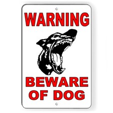 Warning Beware Of Dog Metal Sign Or Decal 6 SIZES attack beware security SBD13