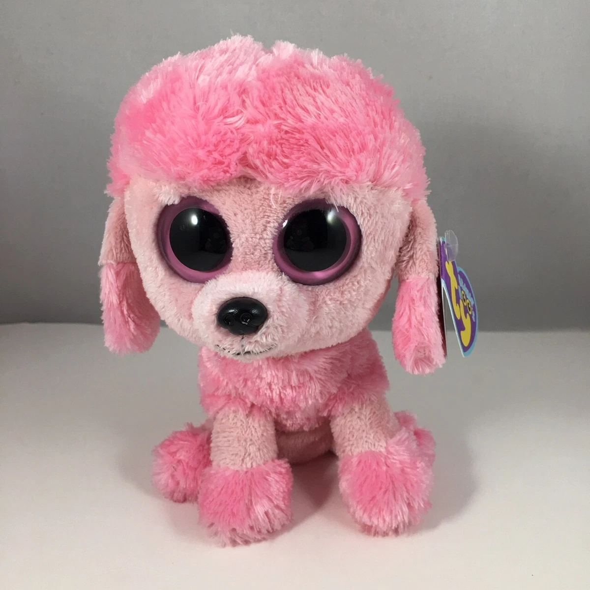 Ty Beanie Boos PRINCESS Pink Poodle Dog 6 Inch Solid Eyes