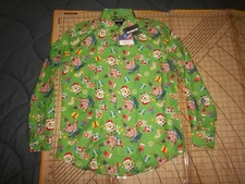 MENS MEDIUM SUITMEISTER SPONGEBOB SQUAREPANTS LS BUTTON UP SHIRT - NWT