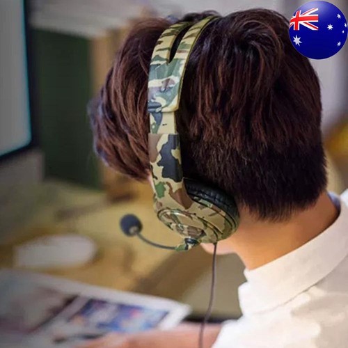 Wired Camouflage Gaming Headset with Mic Volume Control for PS4/Laptop/Computer