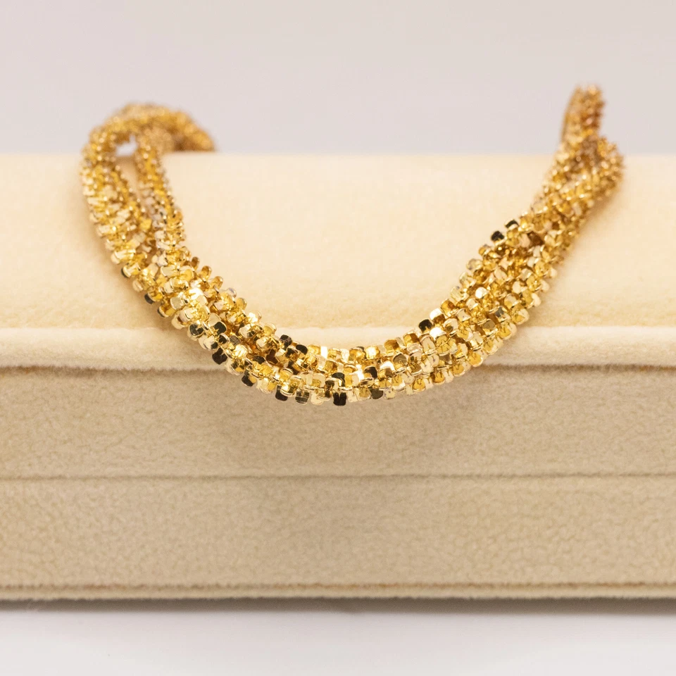 Veronese Collection 18k 镀金 7 英寸三股手链 — 第 2/3 张图片