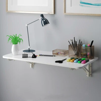 MODERN-DECORATING 60/80/100cm Folding Wall Mounted Shelf Unit Dining Table Drop Leaf Computer Desk