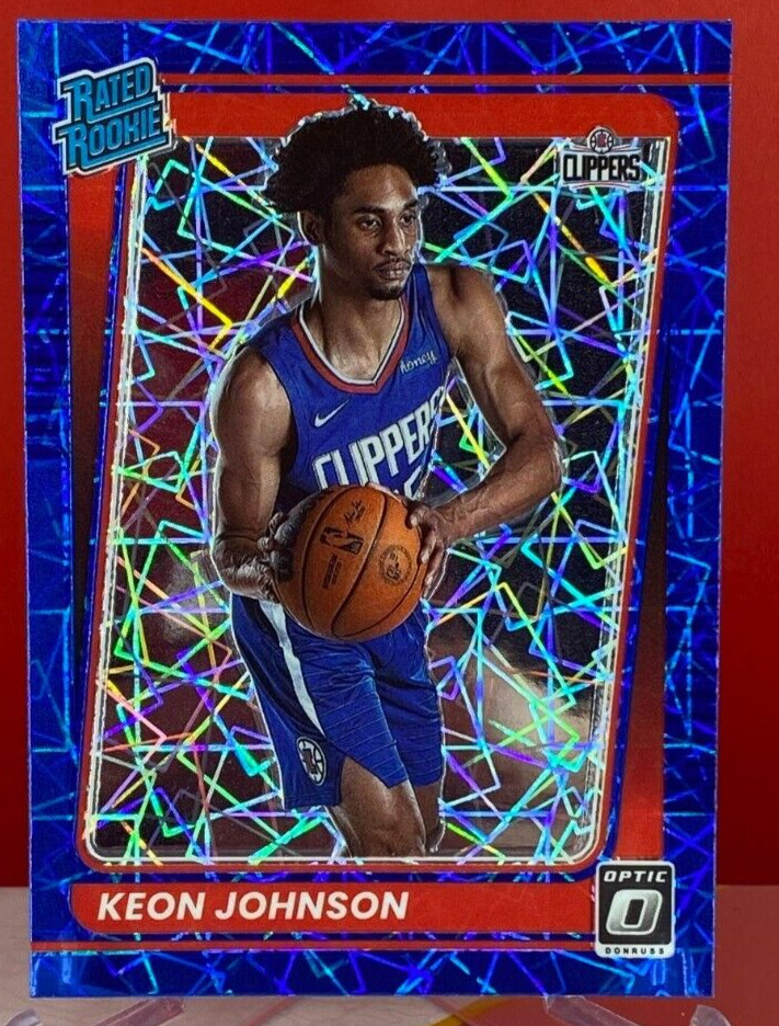 2021-22 PANINI OPTIC KEON JOHNSON #192 RATED ROOKIE BLUE VELOCITY PRIZM RC