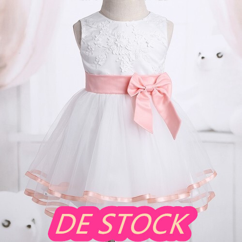 DE~Baby Mädchen Taufkleider Blume Taufe Geburtstag Fest Hochzeit Partykleid