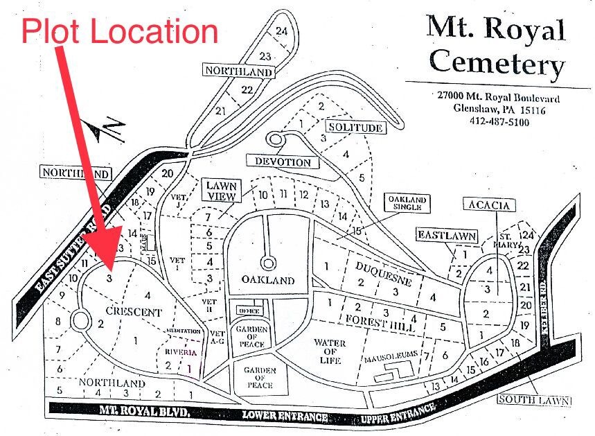 5 CEMETERY PLOTS IN MOUNT ROYAL MEMORIAL PARK CRESCENT PART 3 (Glenshaw