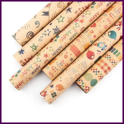 Papel de regalo de feliz cumpleaños 50*70 cm Navidad colorido DIY flor boda Navi