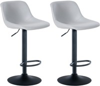 2Er Set Barhocker Loft Kunstleder Grau