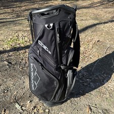 Sun Mountain C-130 S Stand Bag Black 14 Way 8 Pockets Rain Cover Excellent
