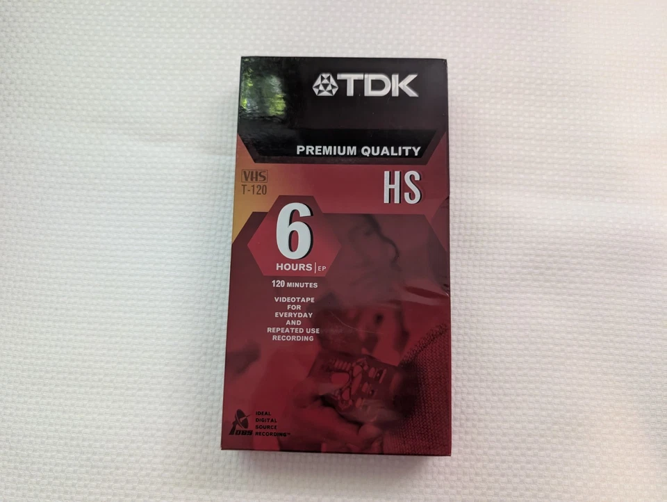 Paquete de 7 cintas de video en blanco TDK T-120 HS calidad premium 6 horas VCR VHS nuevas selladas Foto 2 de 3
