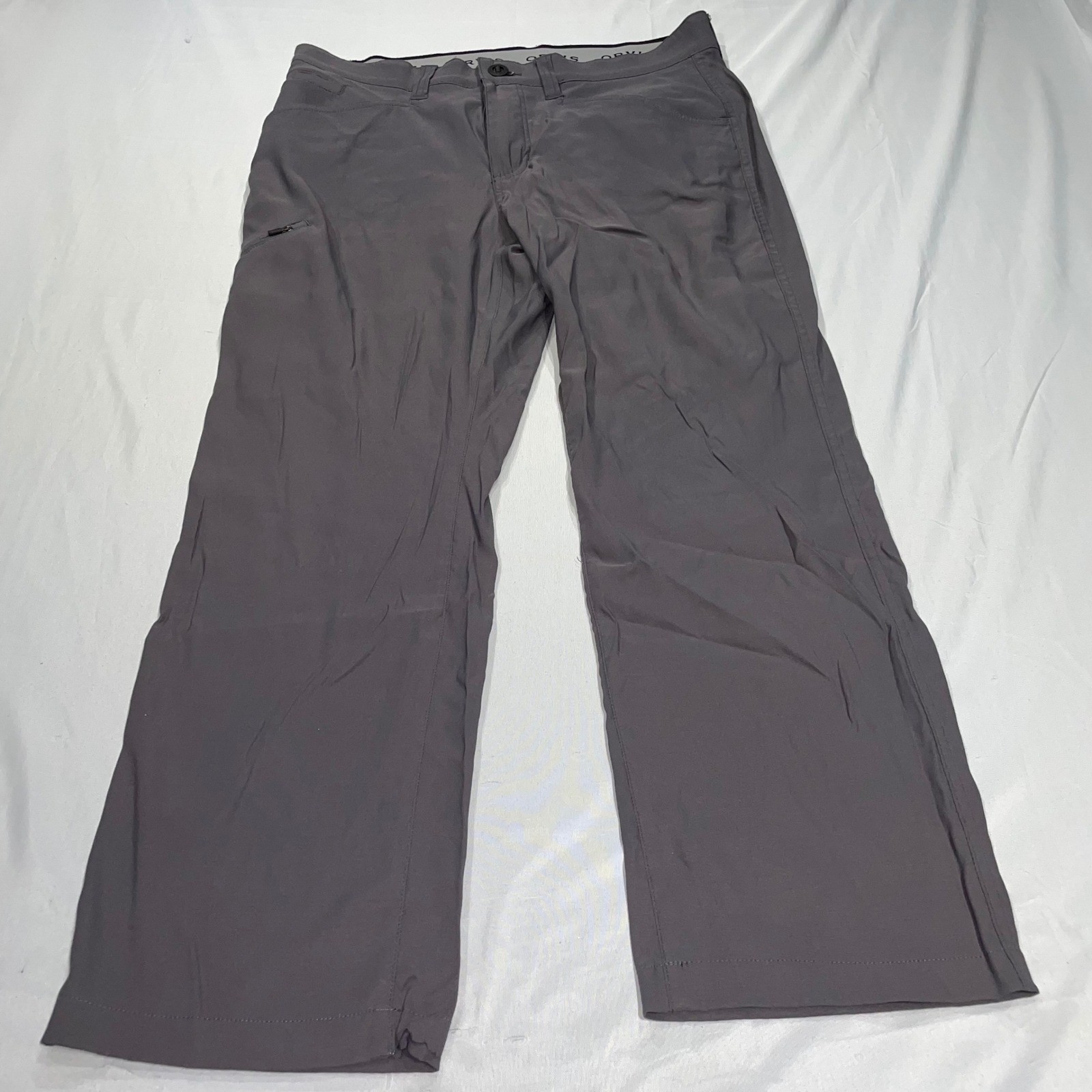 Orvis Mens Tech Pants Gray 32x30 Water Repellent Stretch Hiking Travel Outdoor