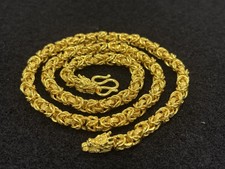 24K Yellow Gold Solid 6.4mm Curb Cuban Chain Link Necklace 24‘’ 42.2g