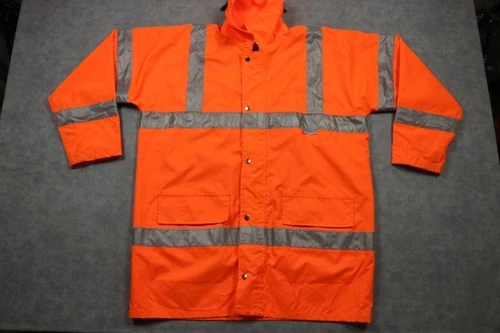OccuNomix Coat Mens XL Orange Hi Vis Reflective Waterproof Rain Class 3 LUX-TJFS - product listing photo