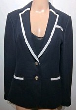 Ted Baker Black Dariah Wool Blend Blazer Prep Style Size 3 US 6