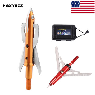 12pcs 100 Grain Mechanical Broadheads 420 Stainless Steel 3 Blade Archery Tips