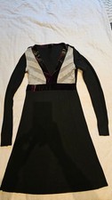 Custo Barcelona black women's mixed wool long sleeve dress, pre-owned, size 3