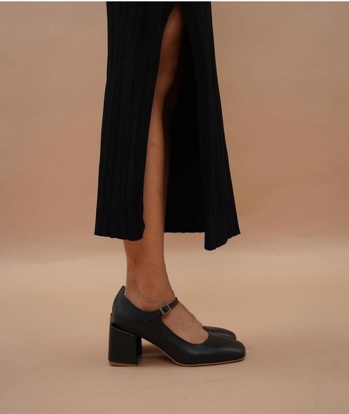 Women Paul Green Heels Black Leather 38 #C3Y9