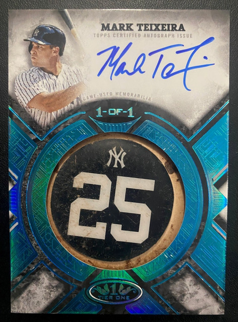 2025 Topps Tier One Auto Bat Knob Relic MARK TEIXEIRA #ABK-MT  1/1 !! SSP SP