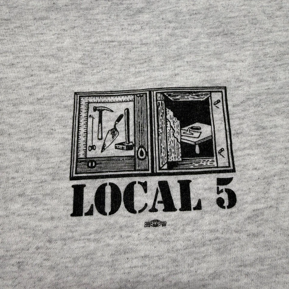 Camiseta Vintage Años 80 90 Albañiles Local 5 Union Tag Brezo Hecha en EE. UU. - Grande Foto 3 de 4