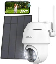 COOAU Outdoor Solar Security Camera 5MP 360° PTZ Wireless Battery CCTV System,UK