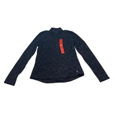 Spyder Active Women's Charcoal Heather Print Quarter Zip Pullover Fleece Top M