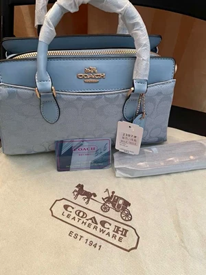 Coach Blue Signature Handbag for sale - eBay