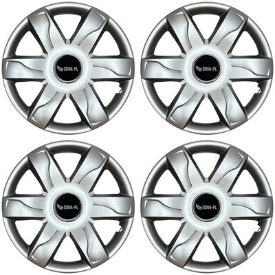 Radkappen 15'' Satz 4 Stk. silber + Nabenkappen SOVA-PL - K318