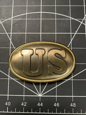Antique Style Military Civil War US UNION Belt Buckle Oval Brass