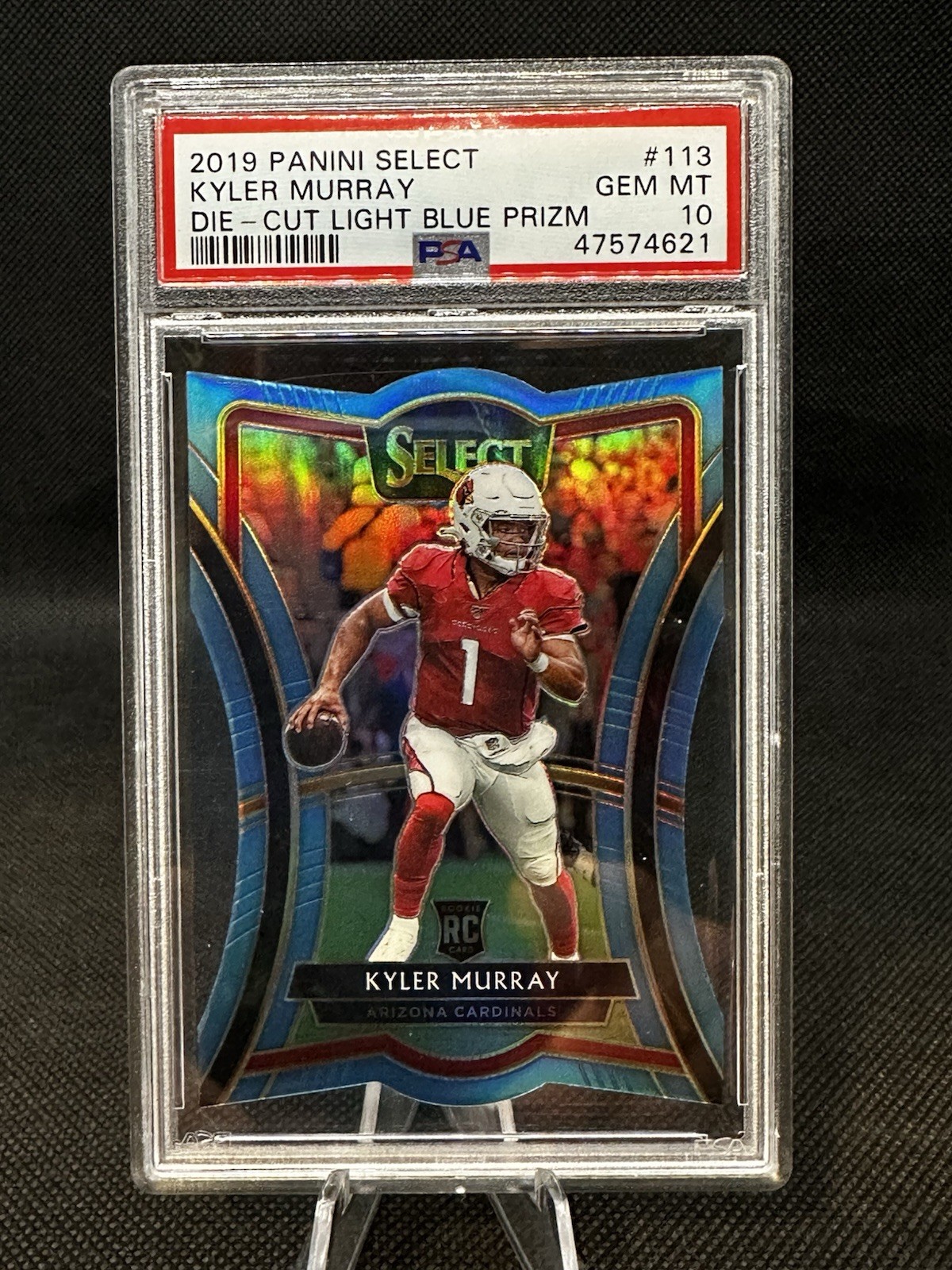 2019 Panini Select Kyler Murray (RC) #113 Die-Cut Light Blue Prizm /99 PSA 10