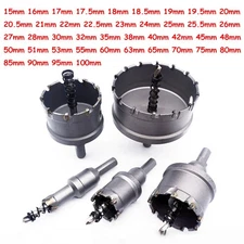 1Pcs 15mm - 100mm TCT Carbide Tip Hole Saw Metal Drill Bit Stainless Steel Alloy