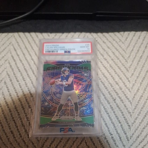 (RC) Caleb Williams 2024 Panini Prizm Green Fireworks #25 PSA 10 🔥🔥