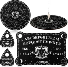 Pendulum Dowsing Divination Board with Amethyst Set Wooden Spirit Talking Board