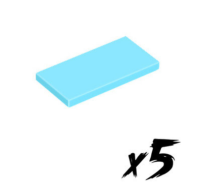 5x LEGO 87079   2x4 Tile   Fliese   azurblau   medium azure