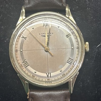 Longines NOS 新古品 ヴィンテージ・ストラップ Auth Rare Longines Pasteur Sweep 14K Gold Ref 5858 Men 36MM Cal
