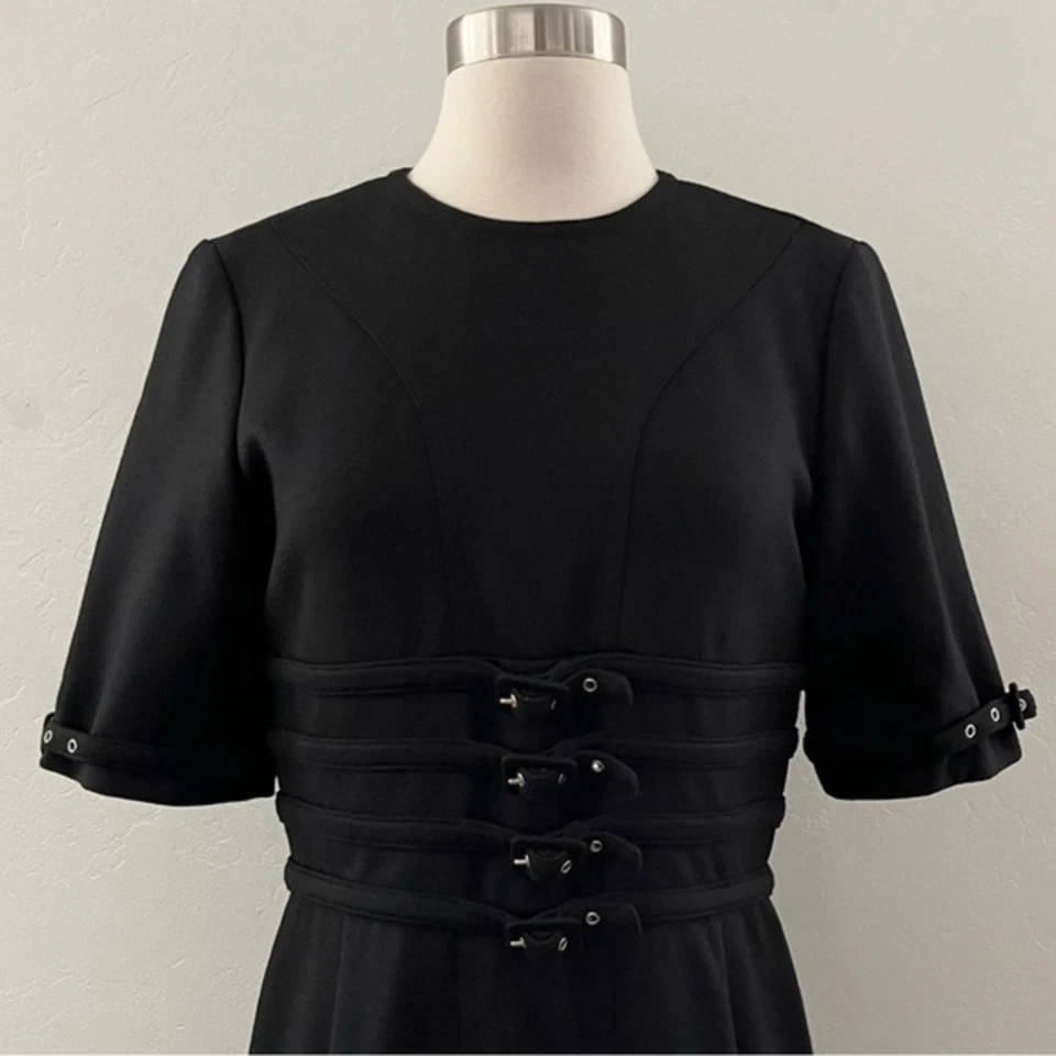 Tommy Hilfiger Special Edition Virgin Wool Midi Dress Quiet Luxury Black Size 8 - Image 3 of 4