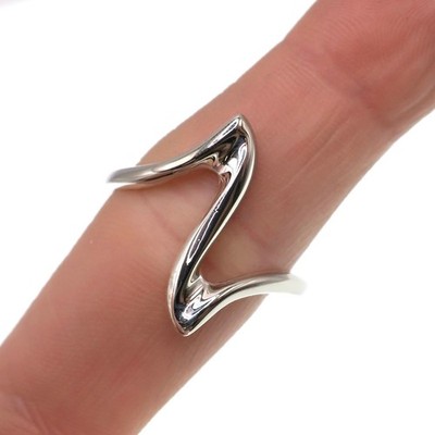 Sterling Silber ''Welle'' Stil poliert Mode Ring, Finger Größe 11