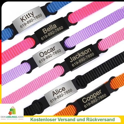 Personalisierte Silikon Hundemarke, Leise, Gravur, Edelstahl, Wasserfest