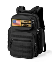  Mens Tactical Diaper Backpack: Waterproof Military-Grade 900D Polyester Black