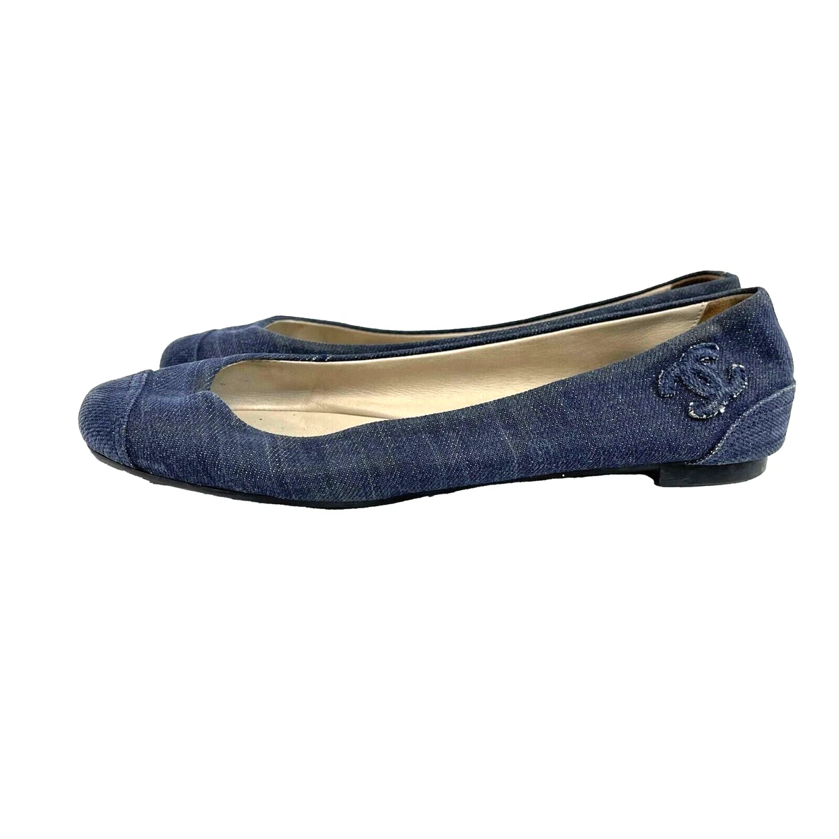 chanel denim ballerina