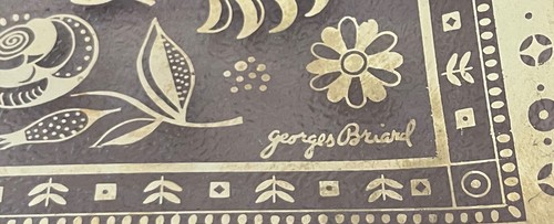 Vintage 60s Georges Briard Gold Gilt Tray Persian Garden Mid Century Modern MCM - Picture 7 of 8